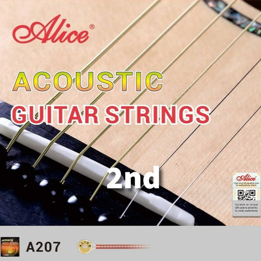 Cuerda suelta 2da para guitarra acústica marca Alice, calibre 15