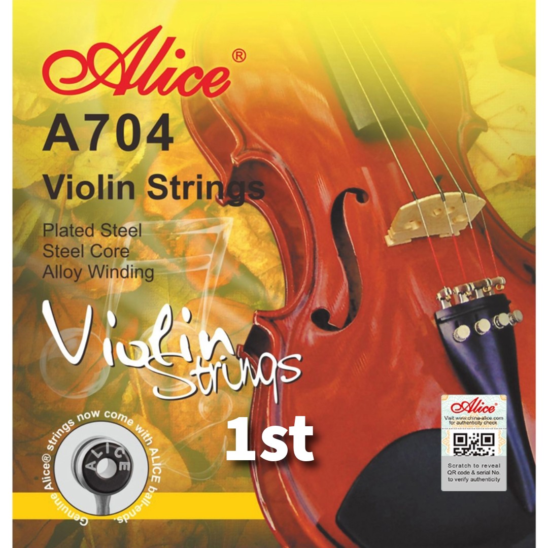 Cuerda suelta 1ra para violín marca Alice, cuerda de acero