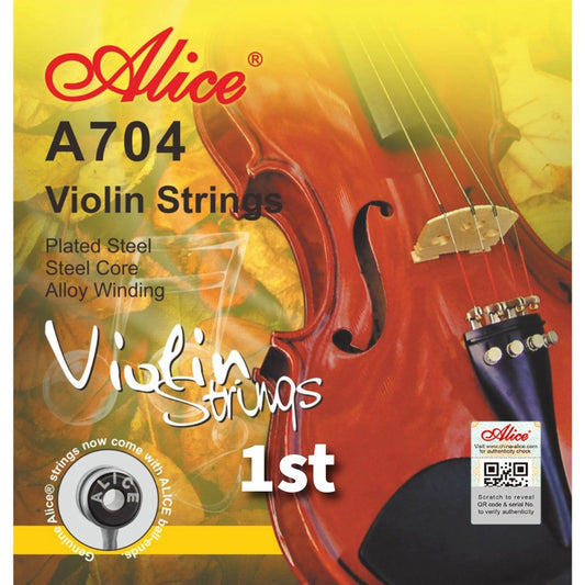 Cuerda suelta 1ra para violín marca Alice, cuerda de acero
