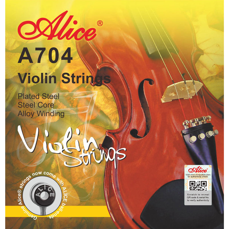 Cuerdas para violín marca Alice, cuerda de acero