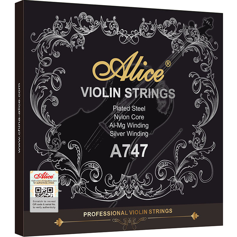 Cuerdas para violín marca Alice, cuerda de nylon