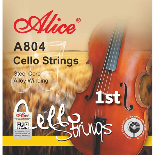 Cuerda suelta 1ra para violonchelo marca Alice, cuerda de acero
