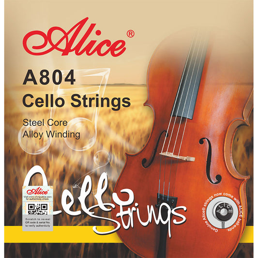 Cuerdas para violonchelo marca Alice, cuerda de acero