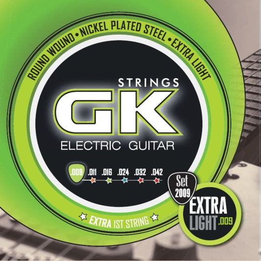 Cuerdas para guitarra eléctrica marca GK, calibre 09-42