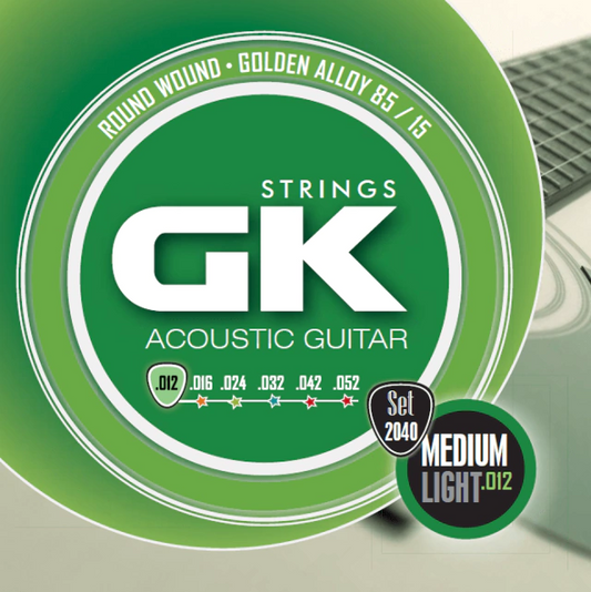 Cuerdas para guitarra acústica marca GK, calibre 12-52