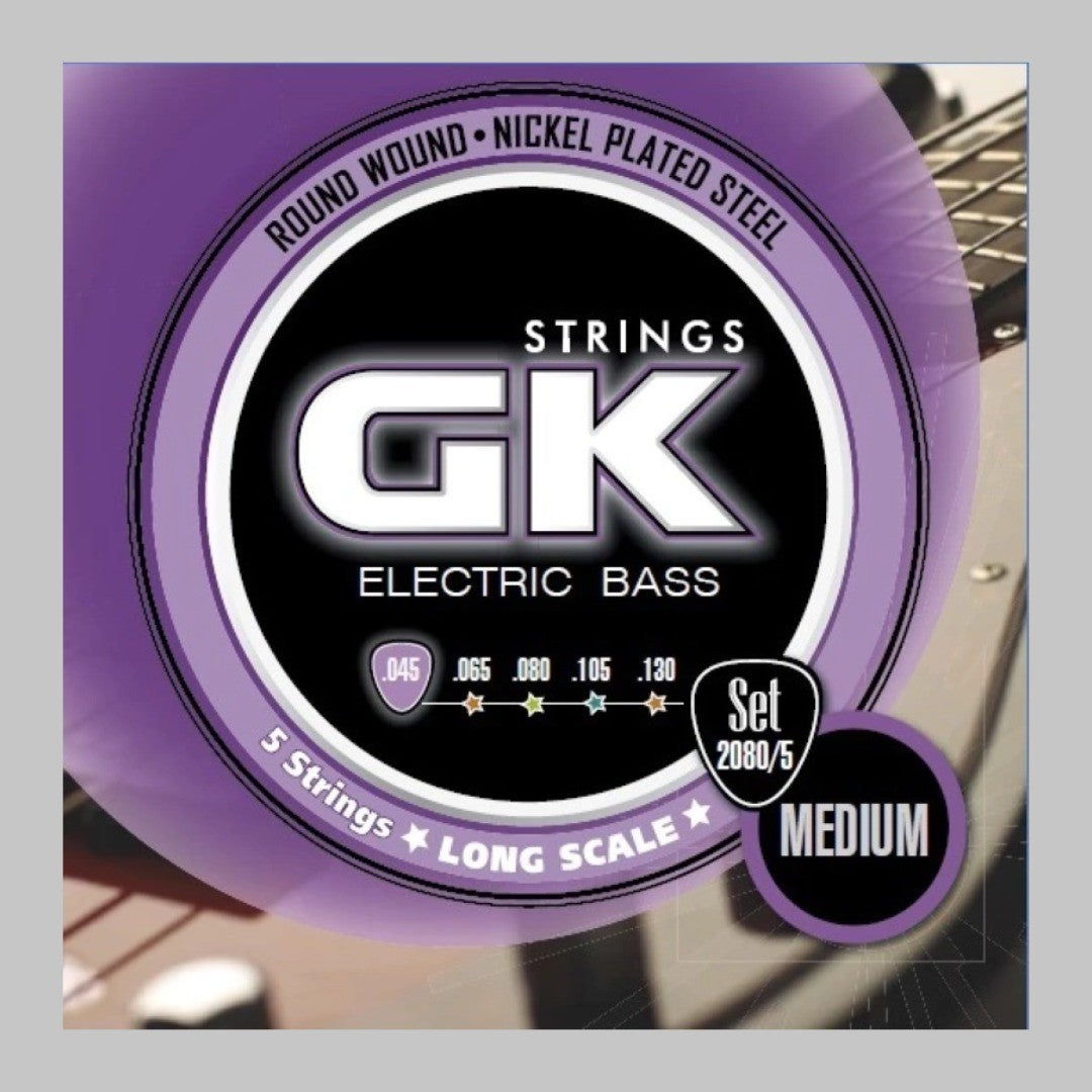 Cuerdas para bajo eléctrico de 5 cuerdas marca GK, calibre 45-130