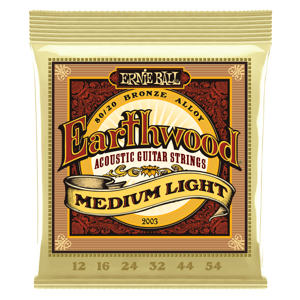 Cuerdas para guitarra acústica marca Ernie Ball, calibre 12-54