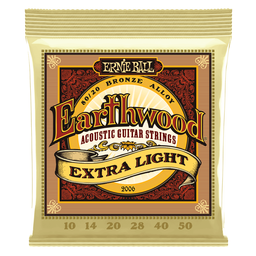 Cuerdas para guitarra acústica marca Ernie Ball, calibre 10-50