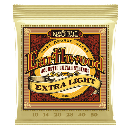Cuerdas para guitarra acústica marca Ernie Ball, calibre 10-50