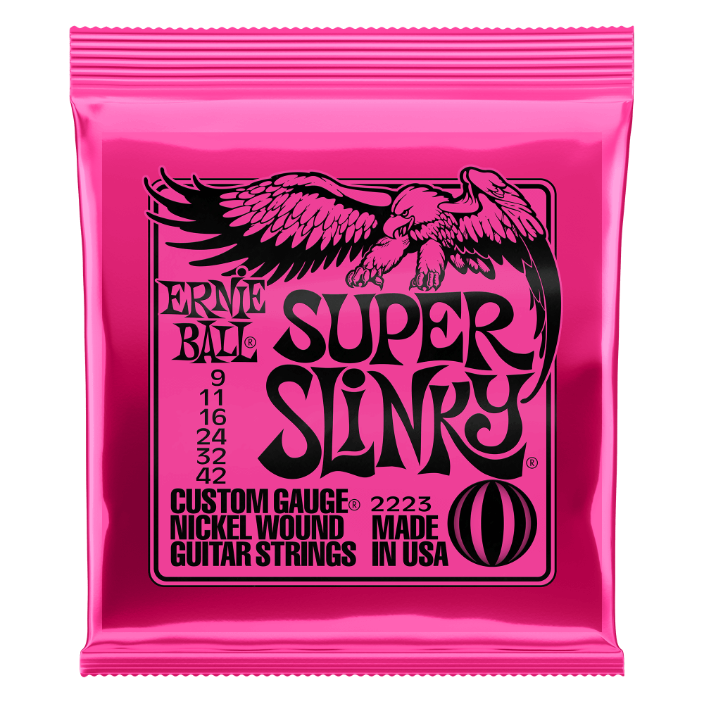 Cuerdas para guitarra eléctrica marca Ernie Ball, calibre 09-42