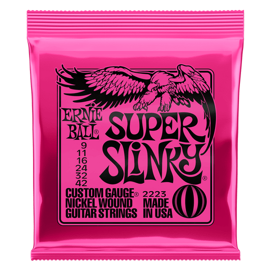 Cuerdas para guitarra eléctrica marca Ernie Ball, calibre 09-42