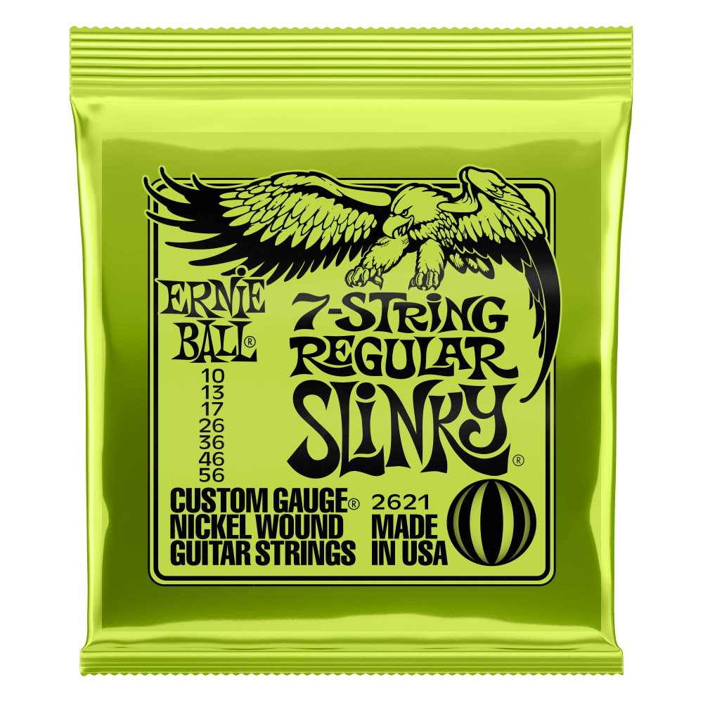Cuerdas para guitarra eléctrica marca Ernie Ball, de 7 cuerdas, calibre 10-56