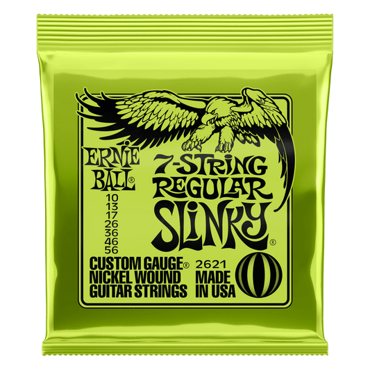 Cuerdas para guitarra eléctrica marca Ernie Ball, de 7 cuerdas, calibre 10-56