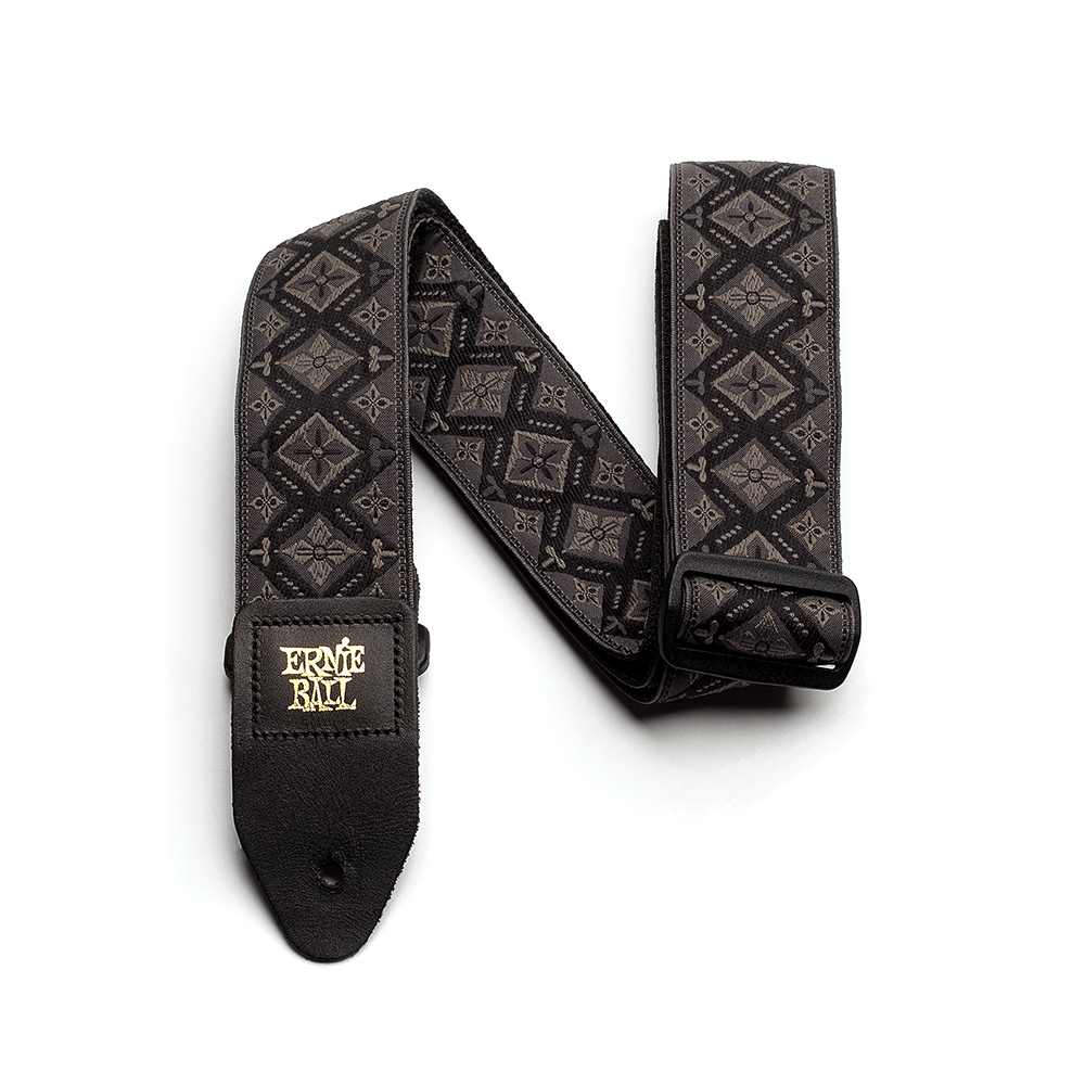 Cincho para guitarra, bajo y regionales marca Ernie Ball serie Jacquard, diseño Regal Black