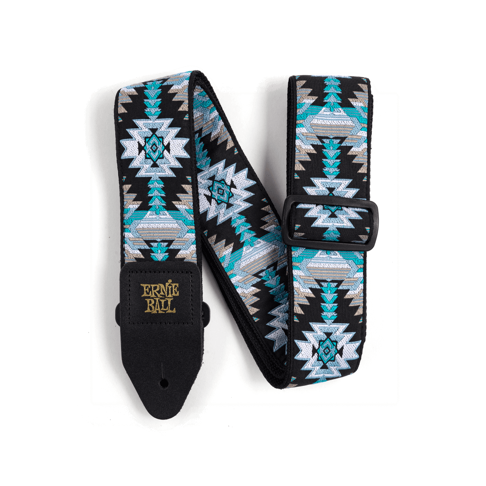 Cincho para guitarra, bajo y regionales marca Ernie Ball serie Jacquard, diseño Albuquerque Blue