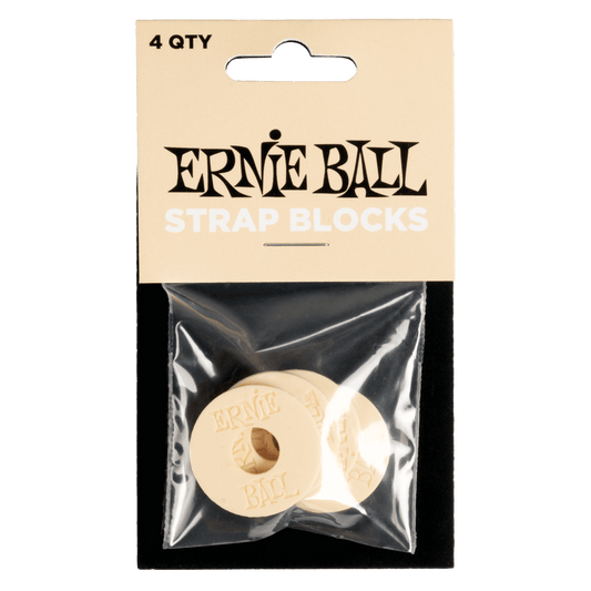 Strap Blocks para instrumentos de cuerda marca Ernie Ball, color beige