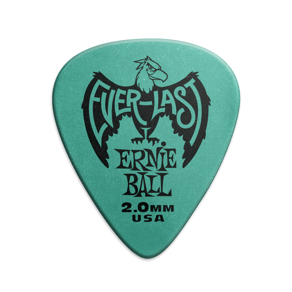 Púa para instrumentos de cuerda marca Ernie Ball serie Everlast, calibre 2.0 mm