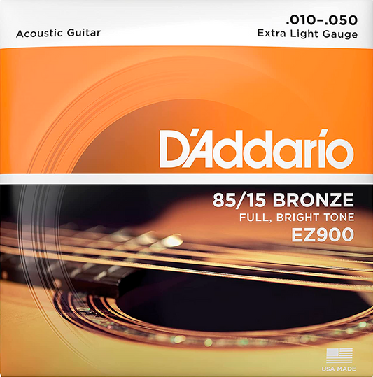 Cuerdas para guitarra acústica marca Daddario, calibre 10-50