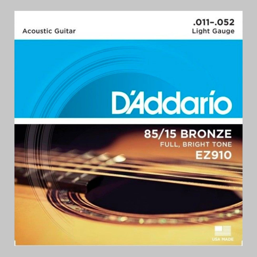 Cuerdas para guitarra acústica marca Daddario, calibre 11-52