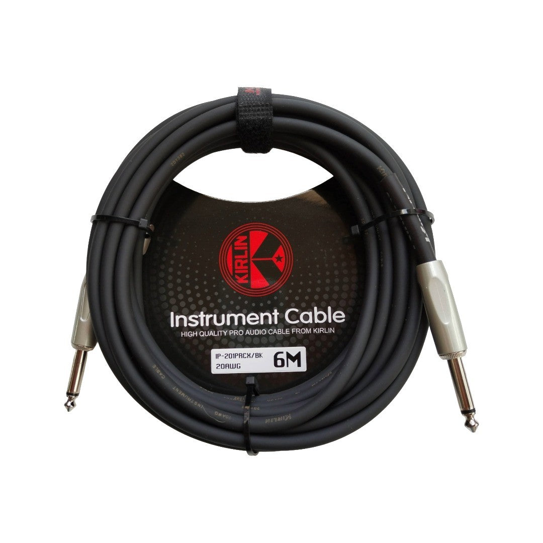 Cable para instrumento de 1/4 a 1/4, calibre 20, largo 6 mt, marca Kirlin