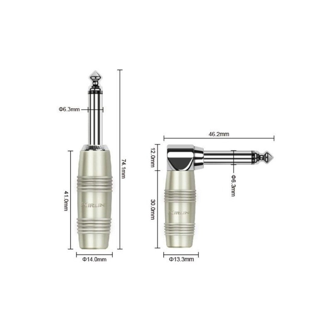 Cable para instrumento de 1/4 a 1/4, calibre 20, largo 3 mt, marca Kirlin