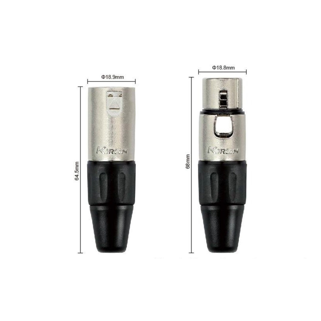 Cable para micrófono de XLR m a XLR h, calibre 20, largo 8 mt, marca Kirlin