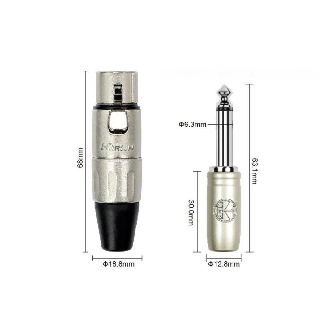 Cable para señal de XLR h a 1/4, calibre 24, largo 3 mt, marca Kirlin