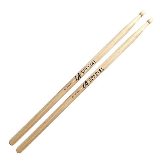Baquetas para batería 5A marca Promark, madera hickory, punta de madera