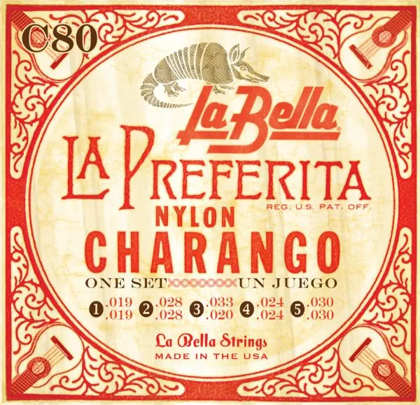 Cuerdas para charango marca La Bella, calibre 19-30