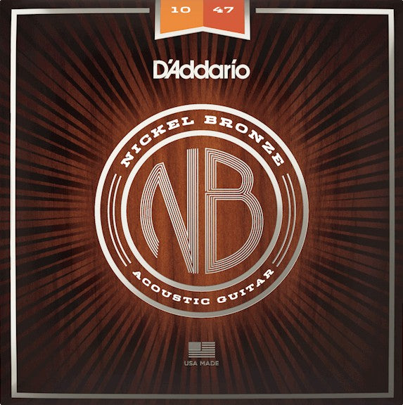 Cuerdas para guitarra acústica marca Daddario, calibre 10-47