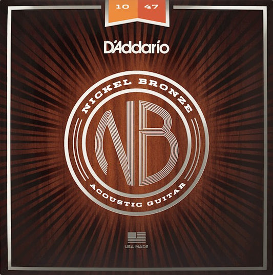 Cuerdas para guitarra acústica marca Daddario, calibre 10-47