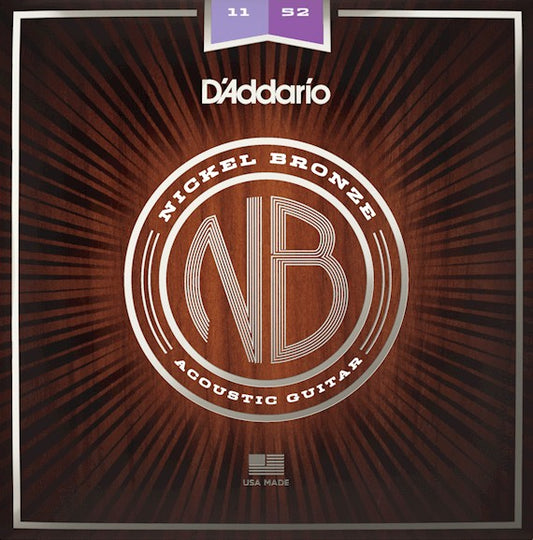 Cuerdas para guitarra acústica marca Daddario, calibre 11-52