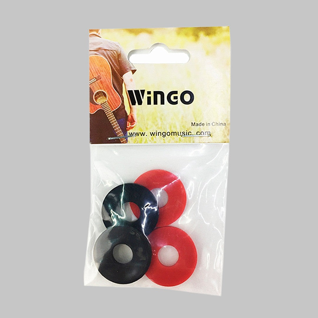 Strap Blocks para instrumentos de cuerda marca Wingo, color negro y rojo