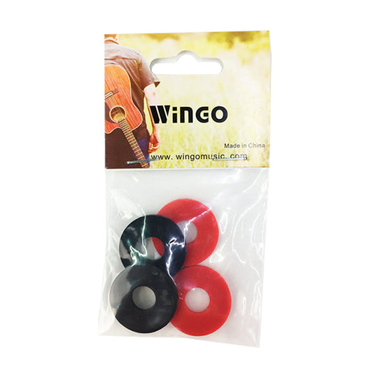 Strap Blocks para instrumentos de cuerda marca Wingo, color negro y rojo