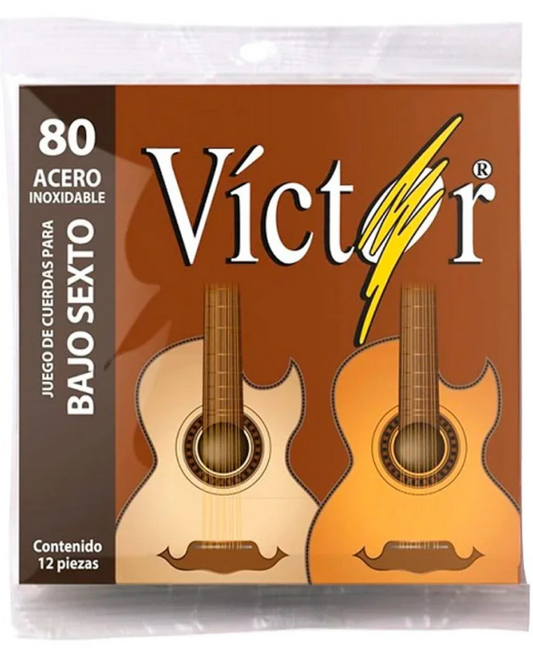 Cuerdas para bajo sexto marca Victor, calibre 23-92