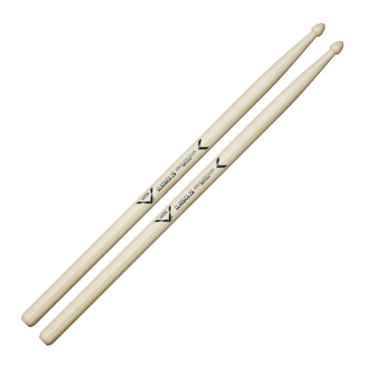 Baquetas para batería 2B marca Vater, madera hickory, punta de madera