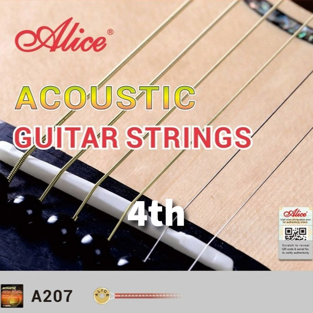 Cuerda suelta 4ta para guitarra acústica marca Alice, calibre 32