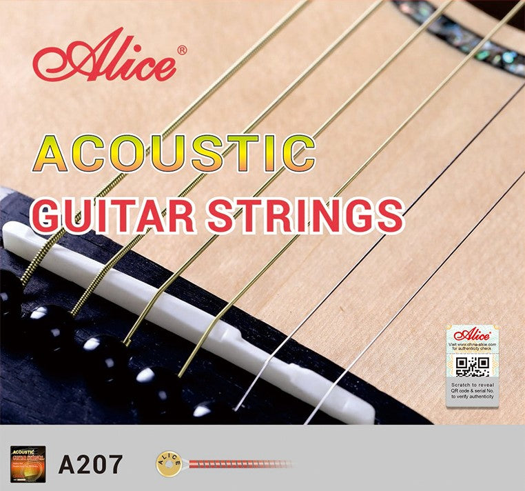 Cuerdas para guitarra acústica marca Alice, calibre 11-52