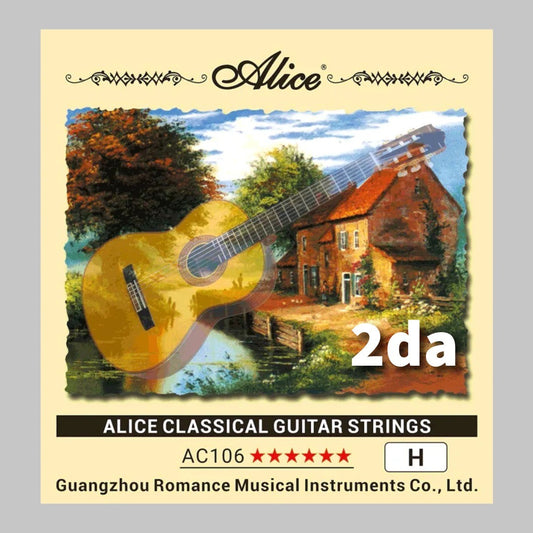 Cuerda suelta 2da para guitarra clásica marca Alice, tensión alta