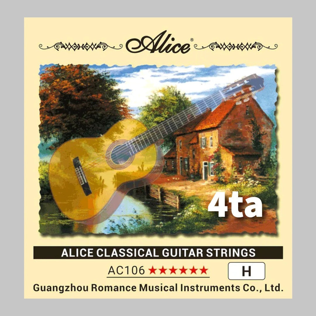 Cuerda suelta 4ta para guitarra clásica marca Alice, tensión alta