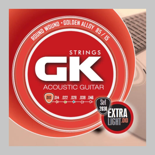 Cuerdas para guitarra acústica marca GK, calibre 10-46