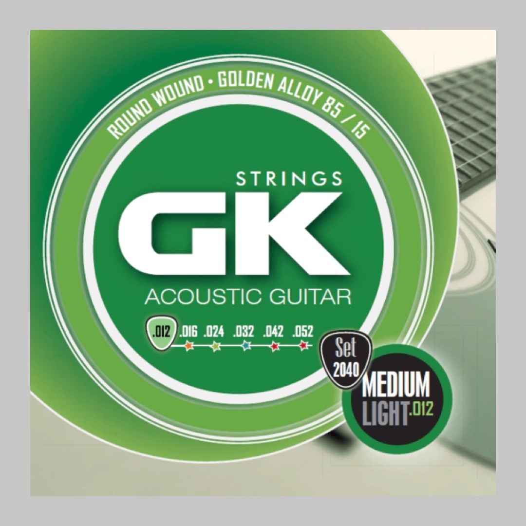 Cuerdas para guitarra acústica marca GK, calibre 12-52