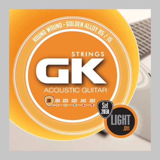 Cuerdas para guitarra acústica marca GK, calibre 11-52