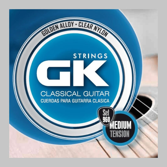 Cuerdas para guitarra clásica marca GK, tensión media