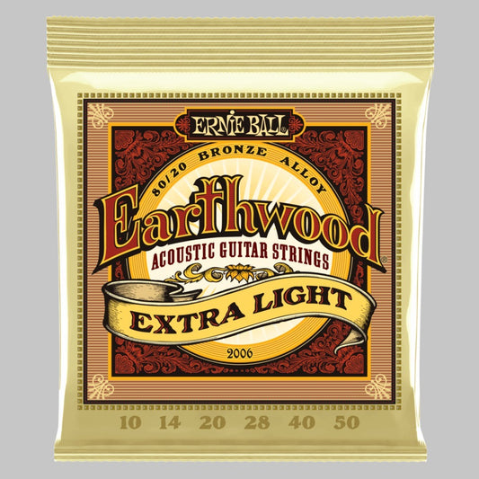 Cuerdas para guitarra acústica marca Ernie Ball, calibre 10-50