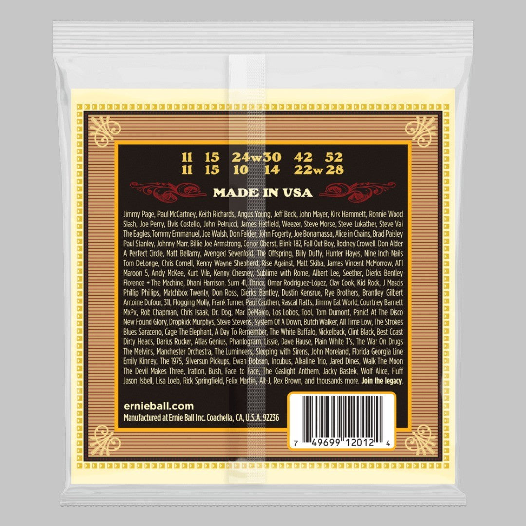 Cuerdas para guitarra docerola marca Ernie Ball, calibre 11-52