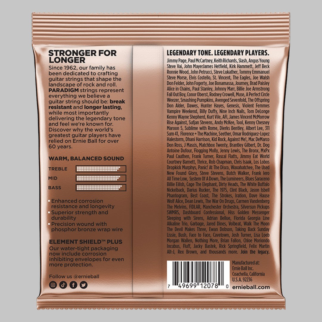 Cuerdas para guitarra acústica marca Ernie Ball, calibre 11-52