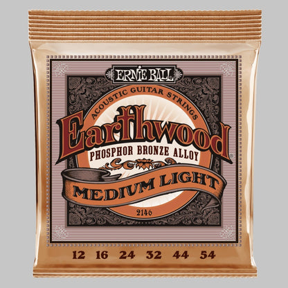 Cuerdas para guitarra acústica marca Ernie Ball, calibre 12-54