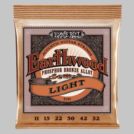 Cuerdas para guitarra acústica marca Ernie Ball, calibre 11-52