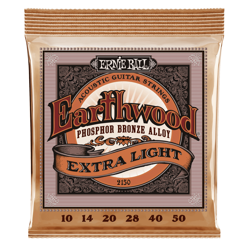 Cuerdas para guitarra acústica marca Ernie Ball, calibre 10-50